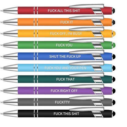 10 pcs Funny Office Ballpoint Pens (Black Ink)