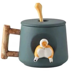 3D Shiba Inu Dog Coffee Tea Mug with Spoon