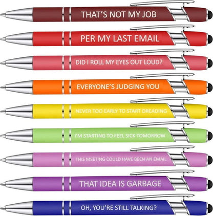 10 pcs Funny Office Ballpoint Pens (Black Ink)